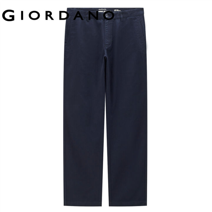 giordano-men-pants-100-cotton-simple-basic-khakis-solid-color-mid-low-rise-classic-smooth-comfort-fashion-casual-pants-01113088th