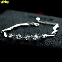 Moissanite Diamond Bracelet Platinum Plating Sterling Silver Ten Stars Charms Bracelet Promise Gift For Women Girls Fine Jewelry