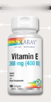 Solaray, Vitamin E, 268 mg (400 IU), 100 Softgels