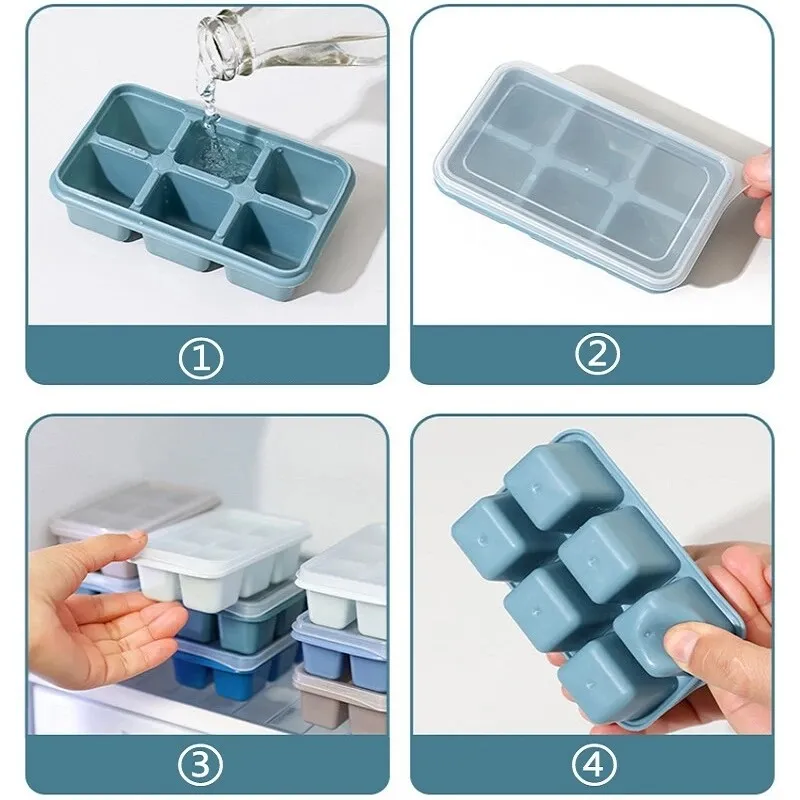 Black 8 Big Grids Food Grade Silicone Ice Cube Maker Jumbo Large Ice Cube  Square Tray DIY Mold Mould Kitchen Accessories - Price history & Review, AliExpress Seller - Shop5252024 Store