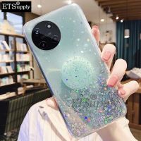 เคสโทรศัพท์ Realme 11 4G แสงแวววาวดวงจันทร์เลื่อมซิลิโคนใสขาตั้งพับได้ฝาครอบด้านหลัง Realme 11 4G เคส NFC