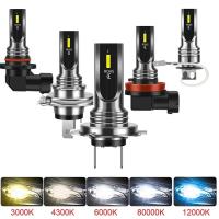 [ANYA Auto Parts] หลอดไฟหน้าบนรถ LED H4 2ชิ้น H7 6000K 6500K 9005 HB3 Hb4 H8ไฟเทอร์โบ H1 H11ตัวขับมอเตอร์ไฟตัดหมอก12V Csp