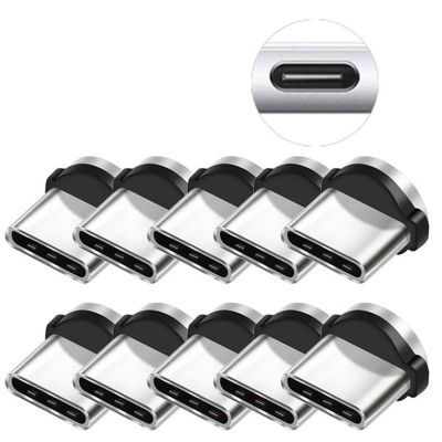 10PC/SET Round Magnetic Cable Plug 8 Pin Type-C Plugs Fast Charging Phone Magnet Charger Plug