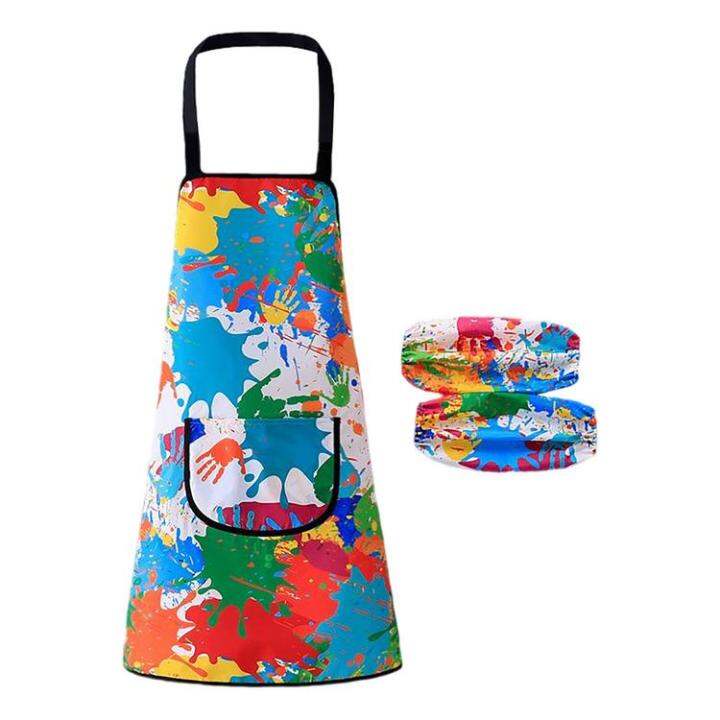 childrens-art-apron-waterproof-artist-painting-aprons-children-art-smocks-with-pocket-and-sleeves-for-age-3-11-kitchen-chef-aprons-for-cooking-baking-painting-well-made