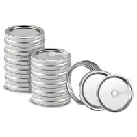 Canning Lids,Jar Lids Rings Regular Mouth Canning Lids with Straw Hole,Split-Type Lids Leak Proof Secure 70mm