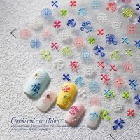 【LZ】 1 Sheet Cross Nail Art 5D Stickers Colorful Nail Decals Macaroon Manicure Design DIY Adhesive 3D Accessories