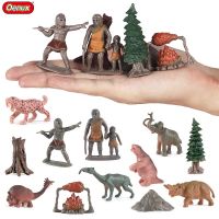 Oenux Original People Life Scene Simulation Primitive Human Evolution Action Figures Animals Model Miniature Cute Kids Toy Gift