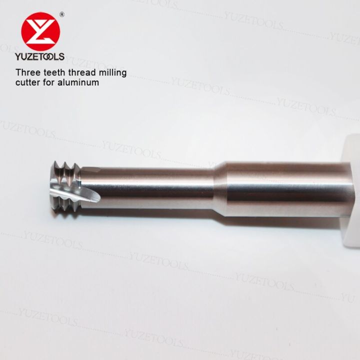 yuzetools-cnc-ทังสเตนเหล็กสามเกลียวตัดมิลลิ่งสําหรับอลูมิเนียม-m1-m1-2-m1-4-m1-6-m2-m2-5-m3-m8-m10-m12-เครื่องตัดมิลลิ่ง