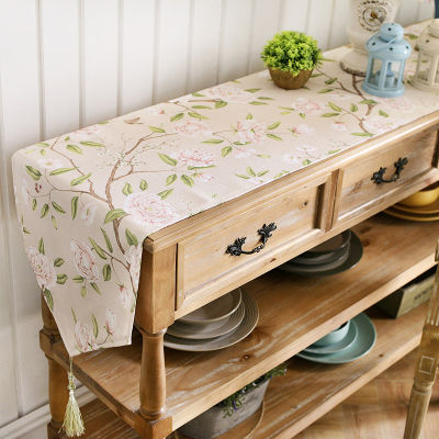 American-Style Pastoral Style Flower Table Runner Coffee Table Tablecloth Shoes Cabinet Tablecloth New Products