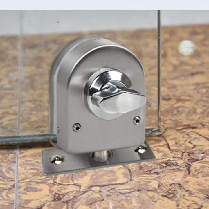 Stainless Steel Antirust Glass Door Lock Floor Latch Lock Bolt Ground Lock for Home Bathroom