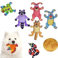 Pet Dog Canvas Animal Chewing Toy Bite-resistant Squeak Cute Bear Fox Toys for Small Meduim Dog Interactive Toy Pet Supplies Toys