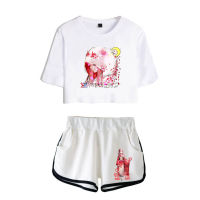 New Women-Clothing DARLING In The FRANXX Two-piece Sexy Sports Shorts + Short-sleeved T-shirt Girl Summer Suit Anime Clothes