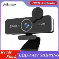 Aibecy เว็บแคมพร้อมไมโครโฟนคอมพิวเตอร์เว็บแคม HD 1440P พีซี USB กล้องเว็บแคมมุมกว้าง120องศาพร้อมฟรีไดรฟ์ลำโพงคู่สำหรับการบันทึกการโทรการประชุมการเล่นเกมเข้ากันได้กับวินโดวส์วิสตา IOS Android