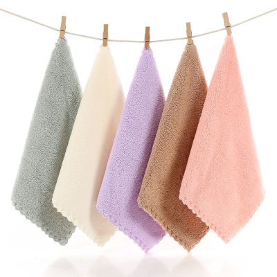 hotx 【cw】 density Coral 25x25cm Small Hand towel Child Washcloth 25x50cm