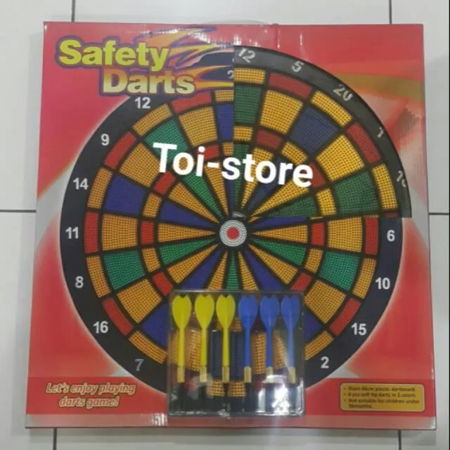SAFETY DART BOARD GAME MAPPLE 46cm PAPAN DART GAME PREMIUM Lazada