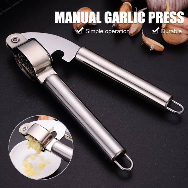 manual-garlic-press-stainless-steel-garlic-mincer-crusher-easy-to-clean-garlic-chopper-detachable-basket-kitchen-accessories