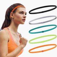 4 Pack Womens Sweatband Football Yoga Pure Hairband Anti-Slip Elastic Rubber Thin Sports Headband Bandana