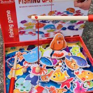 Toy Fishing set wooden magnet 34 marine wooden