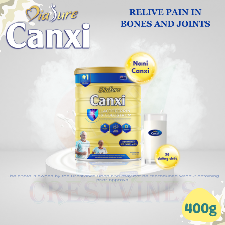 Crestvines Diasure Canxi Milk Lactoferrin & Colostrum Milk 400g for Strong Bones Joint Pain
