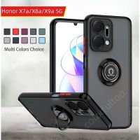 เคสกันกระแทก Honor X9a สำหรับ Huawei Honor X7a X7 X 7X8 X8 X9a X8a X9เคสโทรศัพท์โปร่งใสผิวด้าน4G 5G แหวนที่วางแบบโลหะฝาหลัง PC แบบแข็งป้องกันเลนส์กล้อง