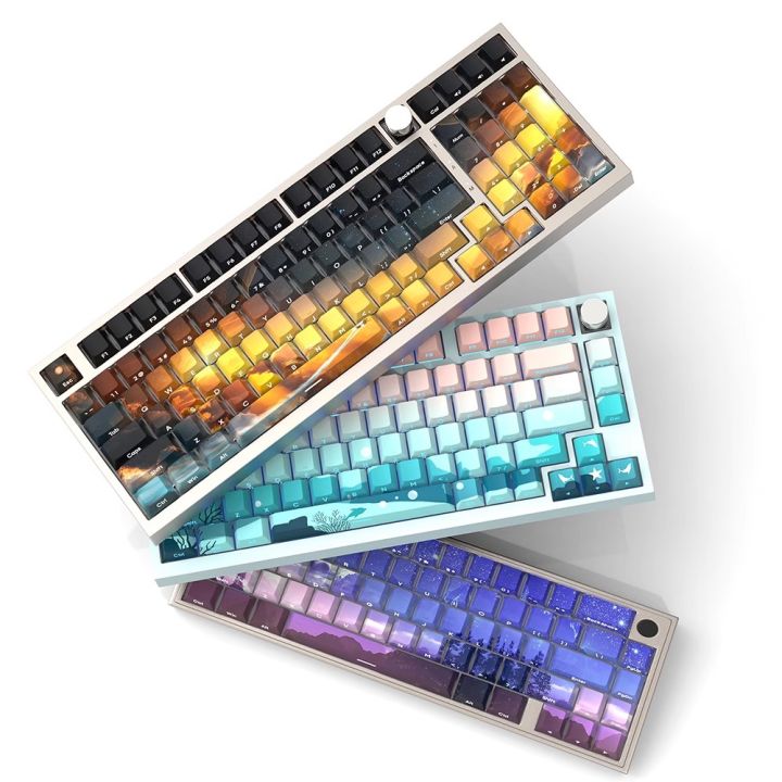 124 Keysset The Light of Dawn Deep Sea Starry Sky Keycaps PBT Dye ...