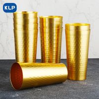 KLP  Hammer Grain Juice Cup Beer Mug Gold Diamond Water Cup Food grade Aluminum Cup