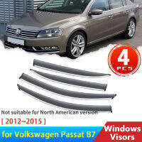 Deflectors กระจกสำหรับ Volkswagen Passat B7 7 2012 ~ 2015 2013อุปกรณ์เสริมรถด้านข้าง Windows Visors Rain Eyebrow Guard Sun Sedan