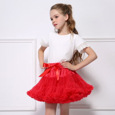 Simple Solid Skirt 2022 New EuropeanAmerican Childrens Dress Tutu Skirt Summer Princess Skirt Girls Mesh Skirt