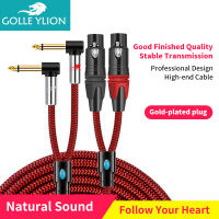 GOLLEY LION สายสัญญาณเสียง Hifi 6.35มม. เป็น XLR ตัวเมียสายโมโน6.5มม. 1/4 TS ถึง3ขาสายหญิง XLR