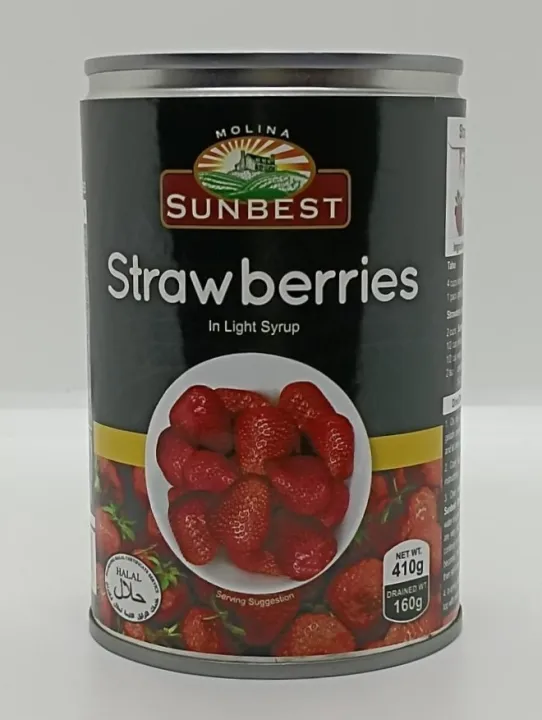 Sunbest Strawberries in Light Syrup 410g Lazada PH