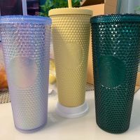 Starbuck Official Store Starbuck Cup Lover Gift Colorful Diamond Large Capacity 710ML Barbie Powder Durian Straw Cup Starbuck Tumbler Starbuck Mug