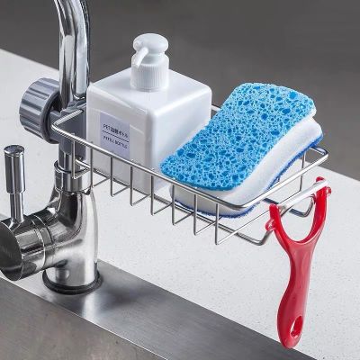 【HOT】☼▤✠  Sink Drain Rack Sponge Faucet Holder Drainer Shelf Basket Organizer Accessories