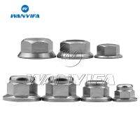 Wanyifa Titanium Nuts M6 M8 M10 M12 Flange Nylon Lock Nuts untuk Sepeda Motor Mobil Ti Fastener 1 Buah