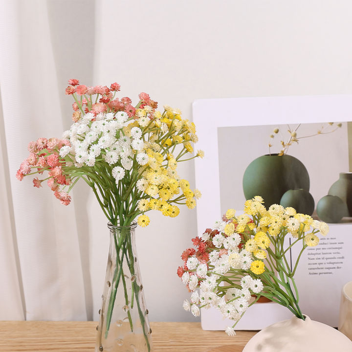 free-shipping-ดอกไม้ประดิษฐ์ยิปโซฟิลาสีสันสดใสจำลองแบบเต็มท้องฟ้าดอกไม้ดาวกิ่งไม้พวงหรีดการจัดดอกไม้การตกแต่งบ้าน