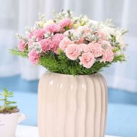 VICENDA ช่อดอกไม้วันแต่งงานที่สมจริง,ของขวัญวันแม่ช่อดอกไม้วันครูตกแต่ง Carnation ดอกไม้เทียม