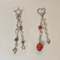 Strawberry heart-shaped key chain drop beaded cute keychain women 2023