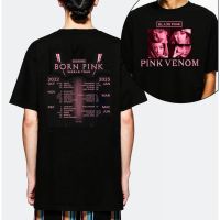 【2022New】เสื้อยืดพิมพ์ลายแฟชั่น BLACKPINK Concert 2022 WORLD TOUR Cotton Short Sleeve T-Shirt