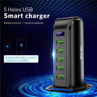 5พอร์ต Multi USB Charger HUB จอแสดงผล LED สถานีชาร์จ USB Dock Universal ศัพท์มือถือเดสก์ท็อป Wall Home Chargers EU UK Plug