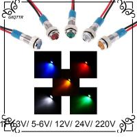 GXQTTR เรือบรรทุกรถยนต์นำร่องสีแดงเหลืองน้ำเงินเขียวสีขาวกันน้ำได้3V 5V 6V 9V 12V 24V 220V ไฟสัญญาณไฟตรวจหาโลหะ LED 6มม. 1ชิ้น