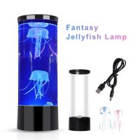 LED Jellyfish Lamp Bedside Night Light Color Changing Jellyfish Tank Aquarium Led Lamp Relaxing Mood Lights Lava Lamp Kids Gifts