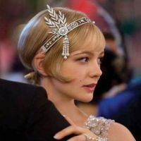 หมวก Great Gatsby ผู้หญิงสไตล์วินเทจ,หมวกผู้หญิงอารมณ์สง่างามเจ้าสาวคอสเพลย์ไข่มุกพลอยเทียมที่คาดผม