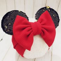 Cartoon Mouse Ear Baby Headband Sequins Bow Hairbands For Kids Wide Elastic Hair Bands Accessories