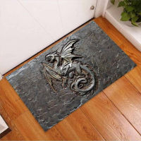 3D Printed Dragon Cracks Metal Pattern Doormat Door Floor Mats Car Decor Porch Doormat