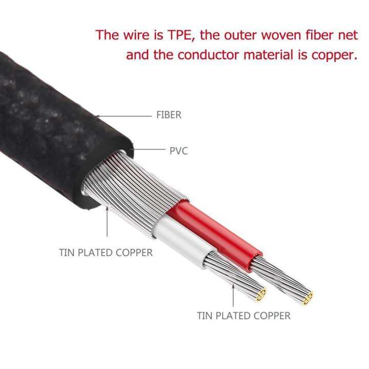 แจ็ค-3-5-มม-ชายกับ-2-rca-ฝ้ายถัก-aux-เคเบิ้ลสำหรับลำโพงโฮมเธียเตอร์