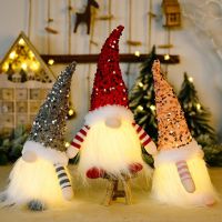 【CW】 LED Light up Gnome Xmas Decorations Home Decor Gonk Doll Gift New Year 2023 Children  39;s Gifts For Home/Xmas/Navidad Decor