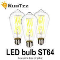 ST64 LED Edison Filament หลอดไฟ E27 R Vintage โคมไฟ2W 4W 6W 8W 220V 2700K อบอุ่นเย็นสีขาว360องศาโคมไฟ
