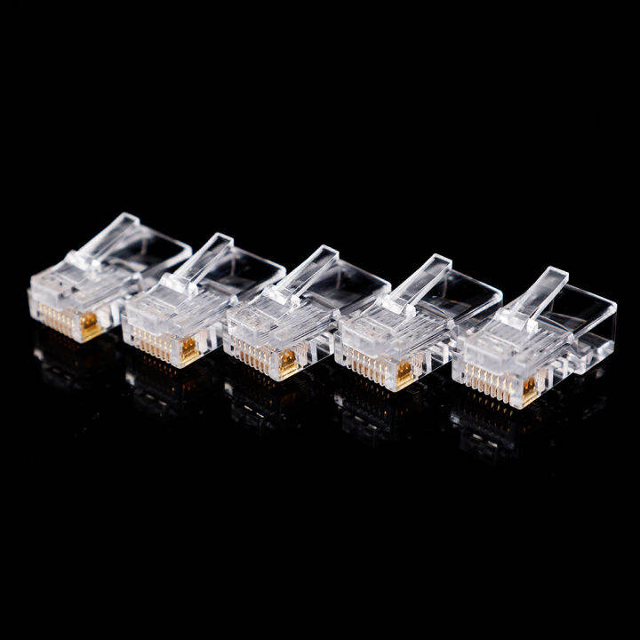 20ชิ้นขั้วต่อ-cat5e-rj45คริสตัลไม่หุ้มฉนวนปลาย-rj45-utp-8ขาแจ๊คเสียบหัวสัญญาณlan-ขั้วต่อปลั๊กสำหรับสายเคเบิลเครือข่าย-utp-แข็ง