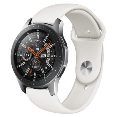 สายนาฬิกาข้อมือซิลิโคนขาวดำสำหรับนาฬิกา Samsung Galaxy ใช้งาน20มม. (สีครีมขาว)