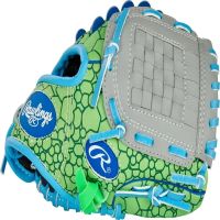 Players Series Dino Baseball Glove Mitts, Green, Gray and Blue, 9 In, Right Hand Throw Guantes de beisbol profesional Guante de