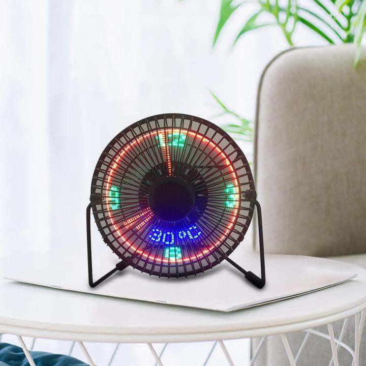 Miracle Shining USB LED Clock Fan with Real Time Display Function